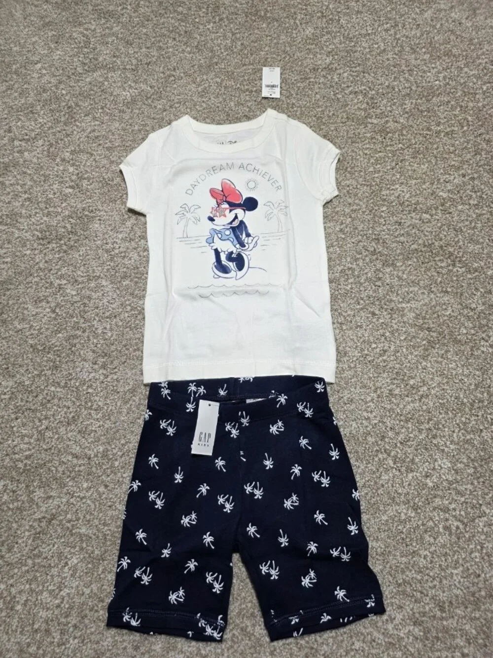 Gap Disney Little Girls Minnie Mouse Tropical Outfit Short And Shorts Set Size 4